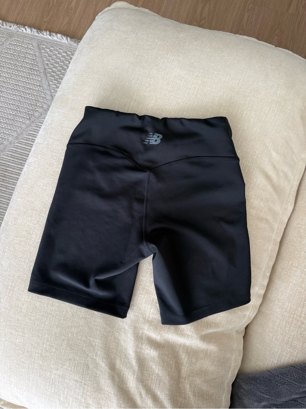 New Balance Black High-Rise Bike Shorts with Reflective Logo